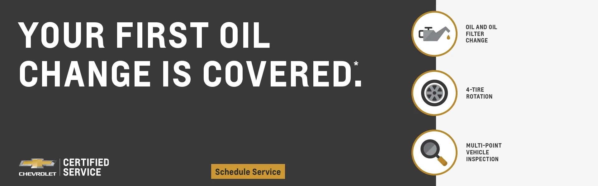 your first oil change is covered 